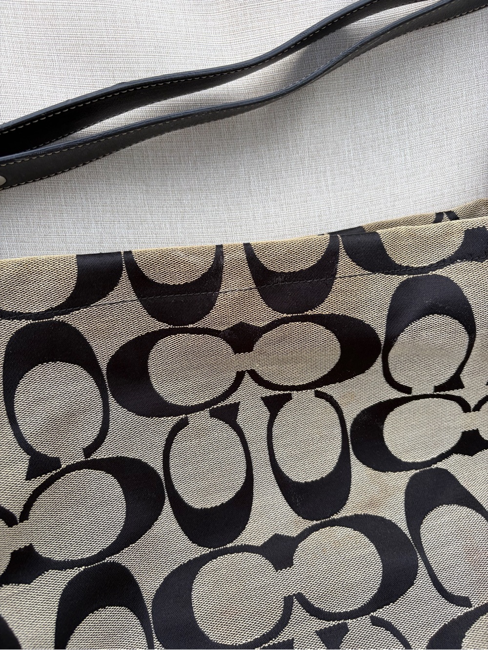 Coach Black Signature Pattern Shoulder Bag - Picture 2 of 6